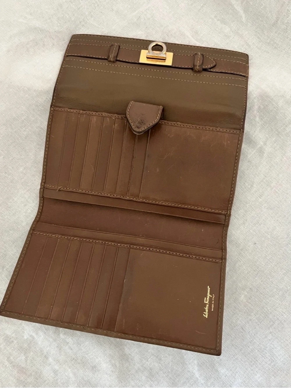 Salvatore Ferragamo Brown Leather Continental Wallet